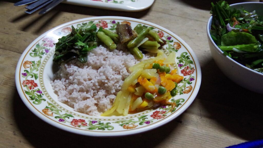 Meals during a trek in Bhutan